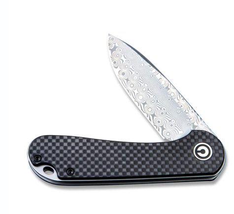 Складной нож CIVIVI Elementum, сталь Damascus, Black G10/Carbon