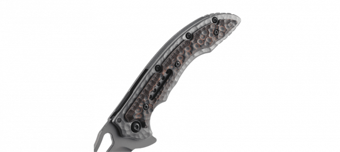 Складной нож CRKT Fossil™ Compact WITH VEFF SERRATIONS™, сталь 8Cr13MoV, рукоять нержавеющая сталь, накладки G-10