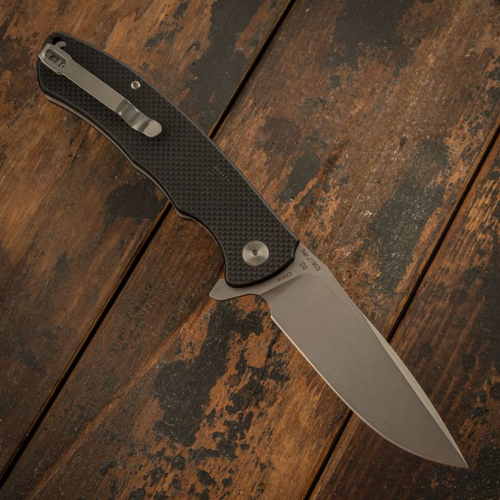 Складной нож CJRB Taiga, сталь D2, Black G10