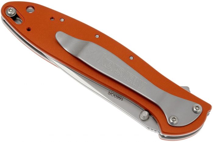 Складной нож Leek - Kershaw 1660OR, сталь Sandvik™ 14C28N, рукоять анодированный алюминий оранжевого цвета