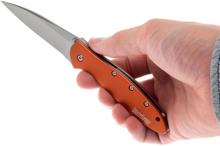 Складной нож Leek - Kershaw 1660OR, сталь Sandvik™ 14C28N, рукоять анодированный алюминий оранжевого цвета