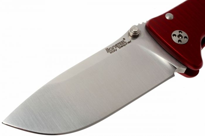 Нож складной LionSteel SR2A RS Mini, сталь Uddeholm Sleipner® Satin Finish, рукоять алюминий (Solid®), красный