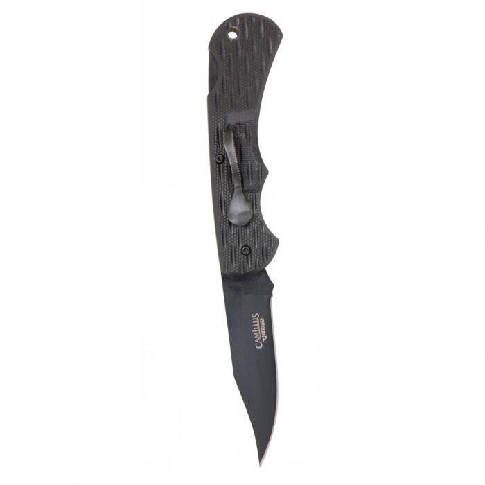 Нож складной Camillus Lev-R-Lok® Bowie, сталь AUS-8, рукоять стеклотекстолит G-10, чёрный